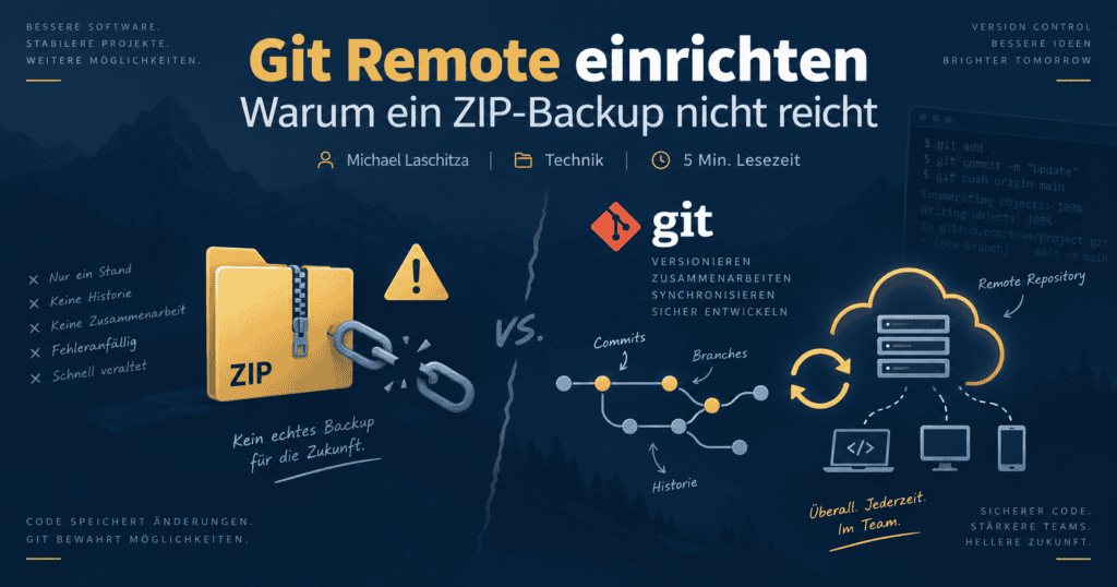 Git Remote einrichten statt ZIP-Backup