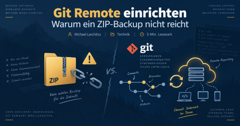 Git Remote einrichten statt ZIP-Backup
